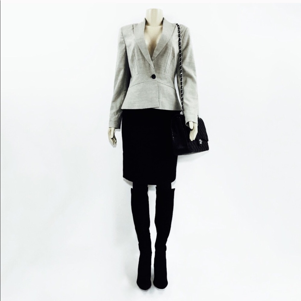Banana Republic Gray Wool Blazer in Black Buttons